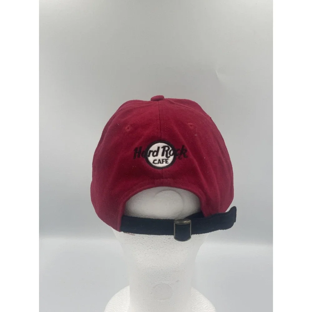 Hard Rock Cafe Berlin Hat Cap Strap Back Red Black Embroidered Rock n Roll Mens